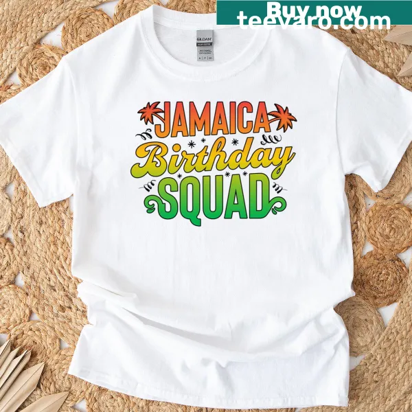 Matching family T-shirt for Jamaican birthday celebrations