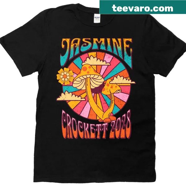 Artistic political t-shirt featuring mushrooms and campaign message