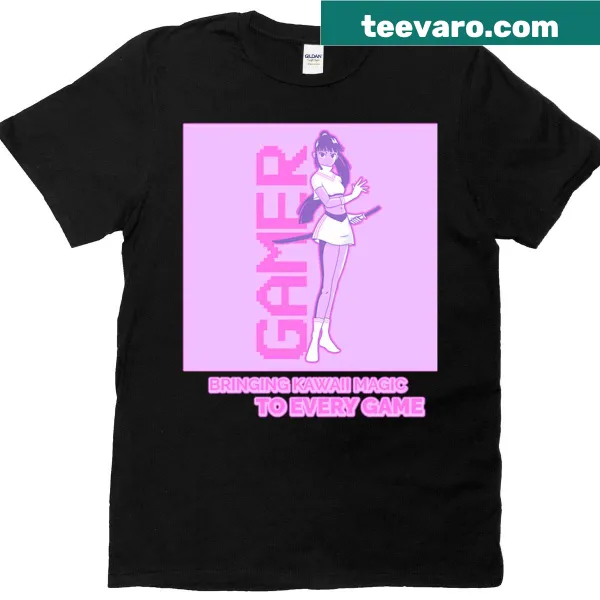 Cute Kawaii Magic themed T-shirt featuring playful gaming graphics