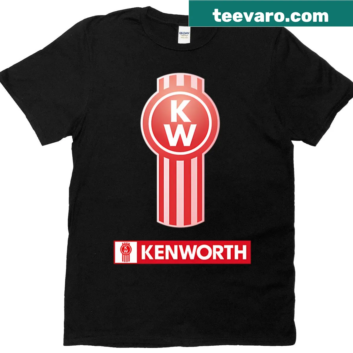 Oversized Kenworth Logo T-shirt with truck badge emblem — on a men's t-shirt
