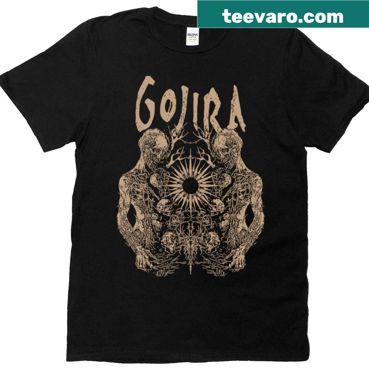 Vintage band logo T-shirt with distressed style — on a men's t-shirt