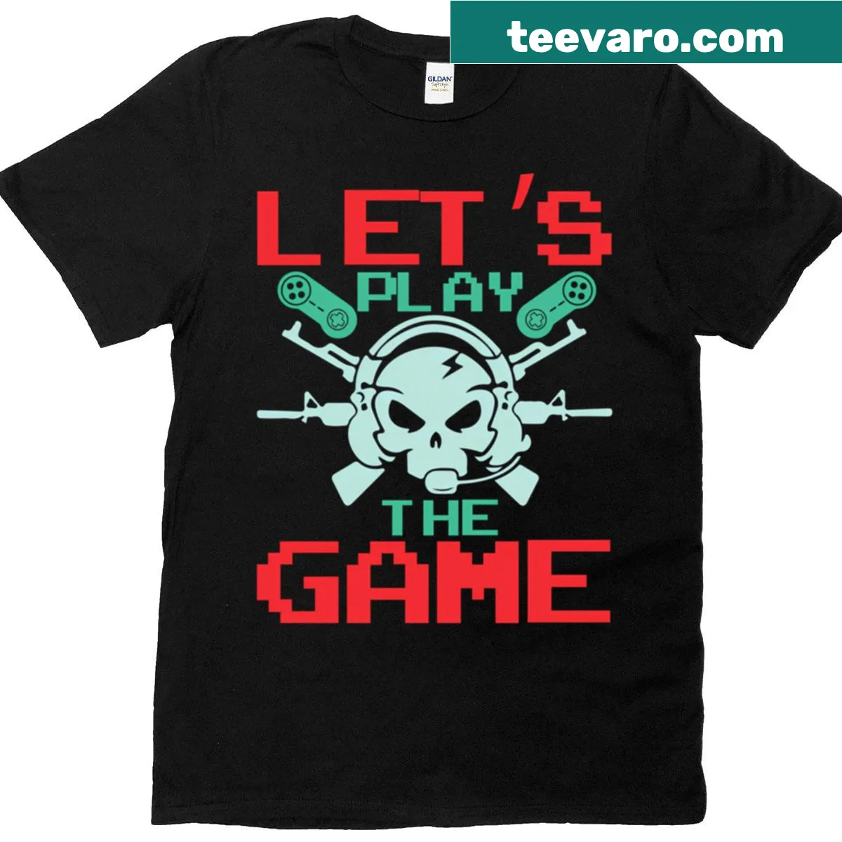T-shirt featuring the phrase 'Let's Play The Game' in bold typography. — on a men's t-shirt