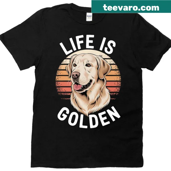 Vintage-style T-shirt for golden retriever lovers with heartwarming design