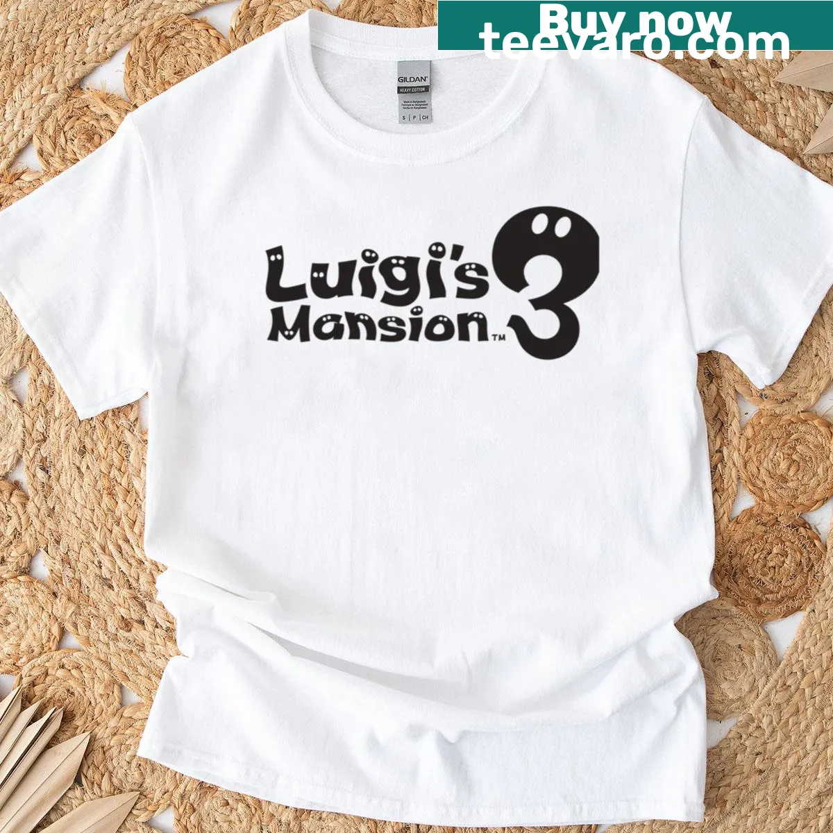 Luigi's Mansion 3 logo T-shirt with a vintage style — on a men's t-shirt