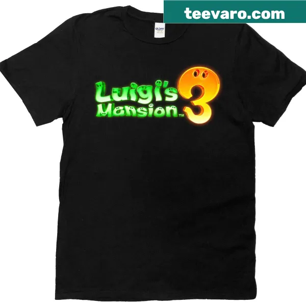 Luigis Mansion 3 logo glow T-shirt featuring the game title