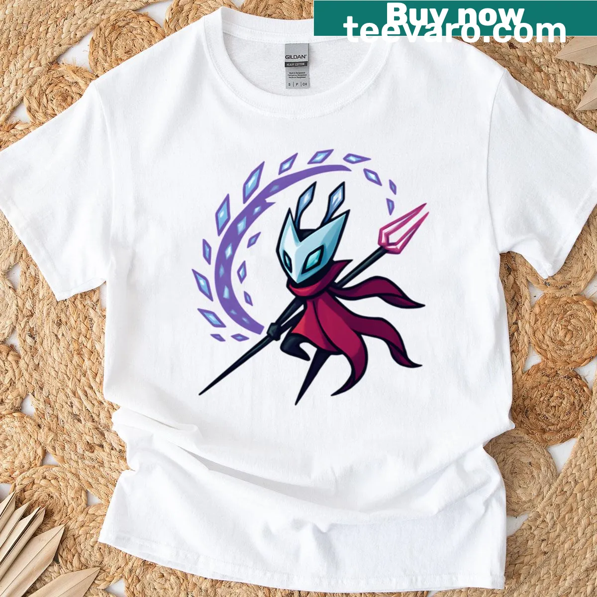 Bold hornet emblem on a fantasy-themed t-shirt — on a men's t-shirt
