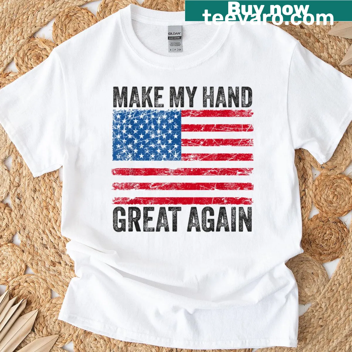 Vintage surgery recovery T-shirt with humorous slogan and USA flag — on a men's t-shirt