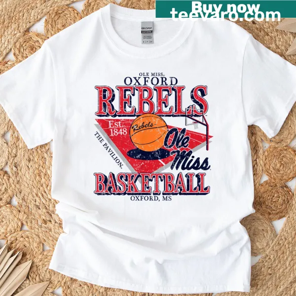 Vintage Ole Miss Rebels basketball graphic T-shirt