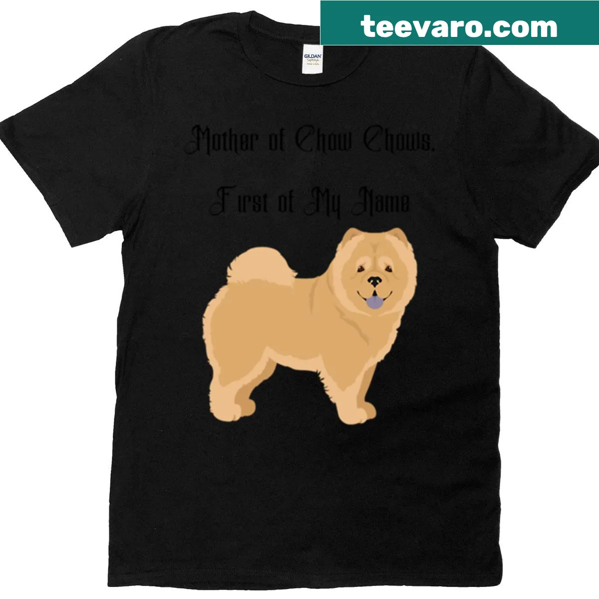 Graphic t-shirt proclaiming 'Mother Of Chow Chows' — on a men's t-shirt