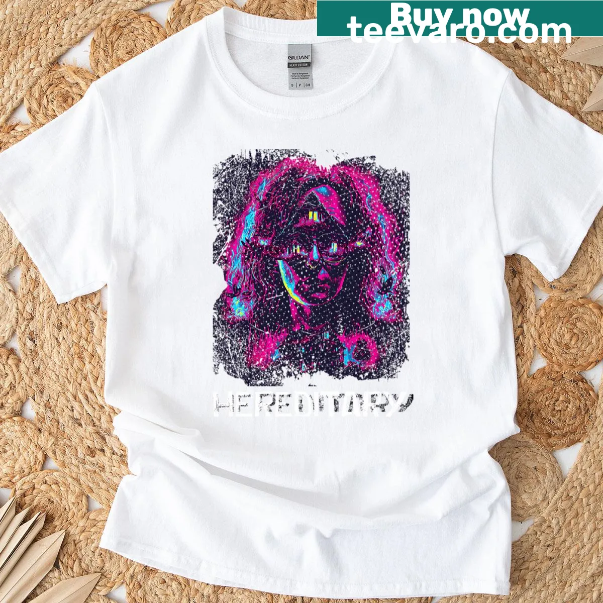 Vintage dark horror movie logo on a T-shirt — on a men's t-shirt