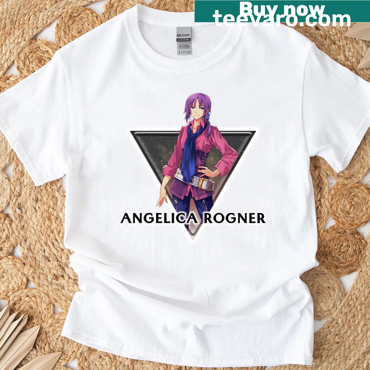 Cartoon-style T-shirt featuring funny anime movie graphics — on a men's t-shirt