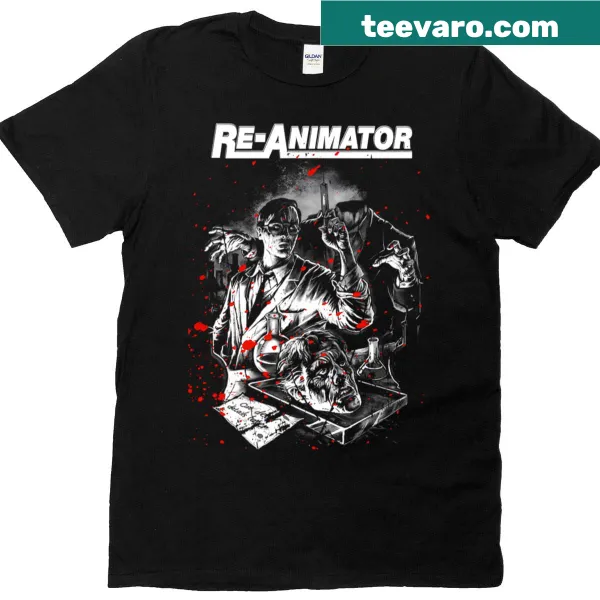 Vintage horror-themed t-shirt with spooky graphics