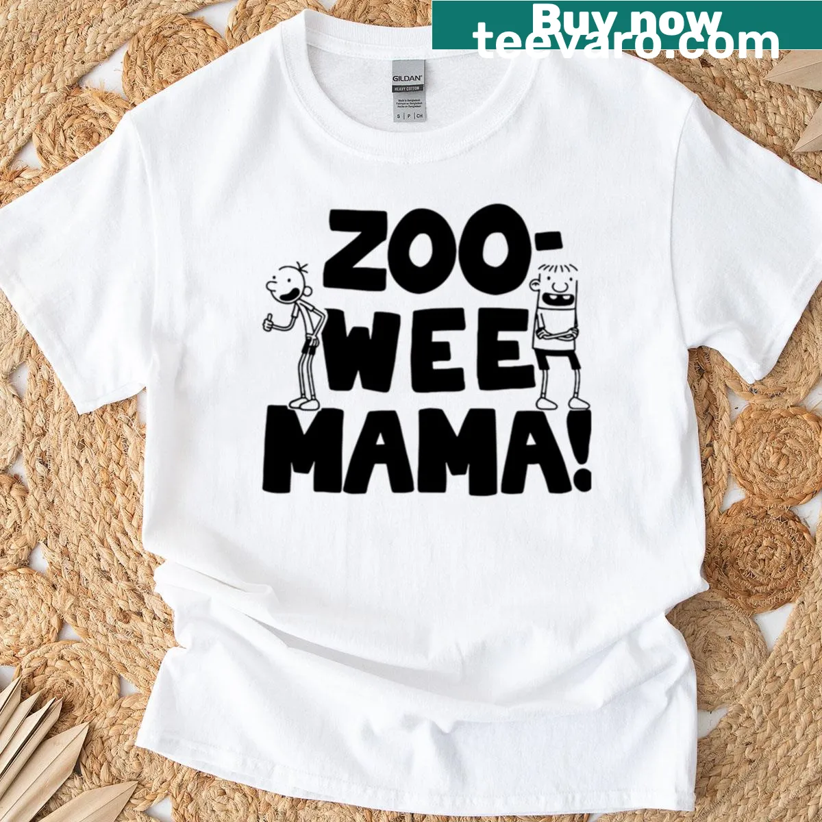 Vintage-style funny cartoon logo T-shirt for kids — on a men's t-shirt