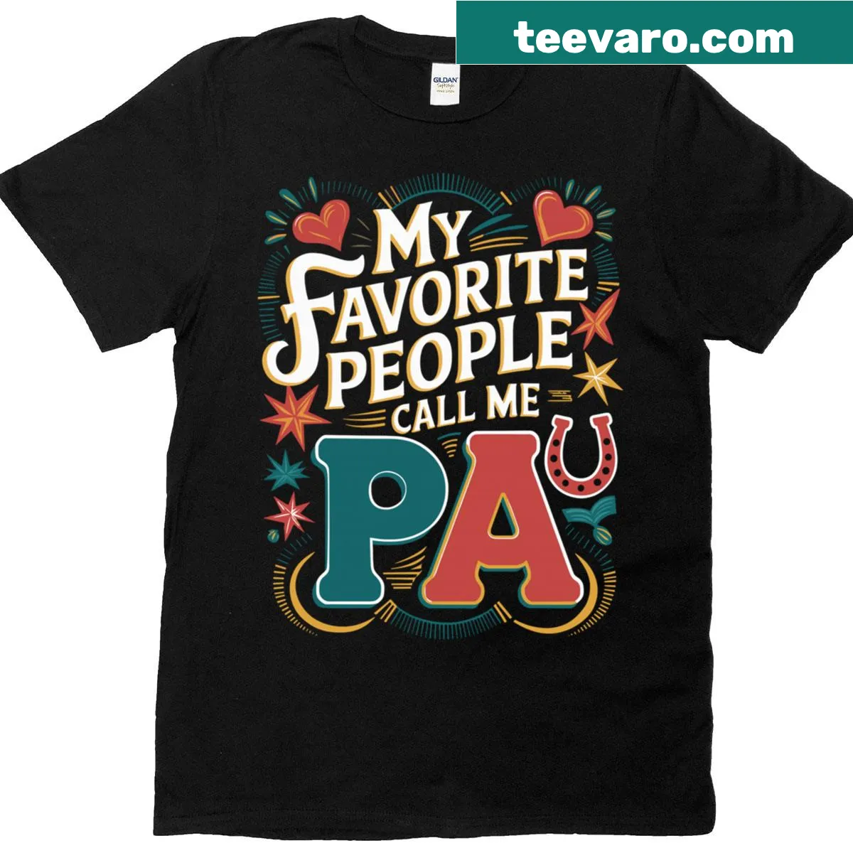 Typography design with 'My Favorite People Call Me Pa' text — on a men's t-shirt