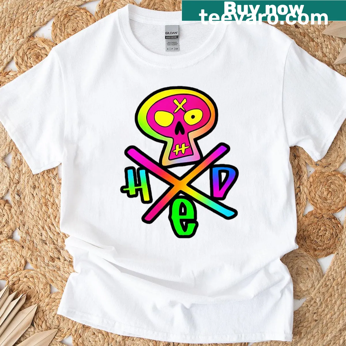 Neon skull graphic t-shirt from Hed Pe — on a men's t-shirt