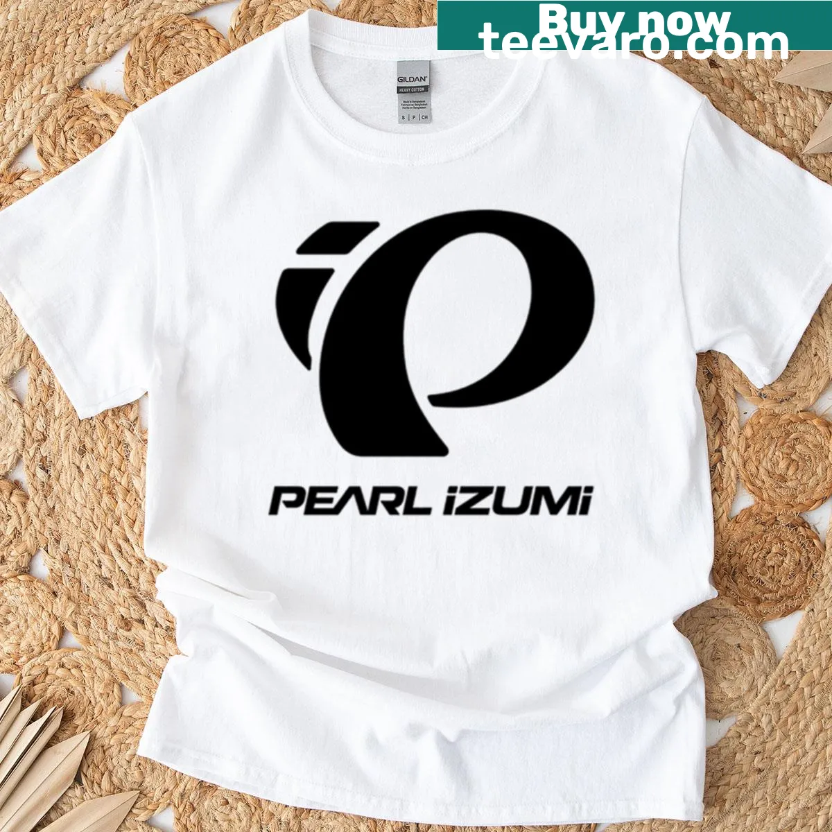 Vintage-style Pearl Izumi t-shirt with a minimalist design — on a men's t-shirt