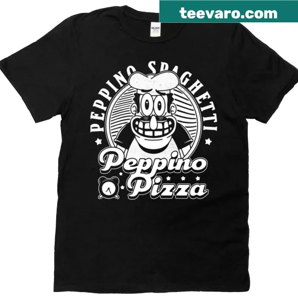 Pizza crest design featured on a T-shirt