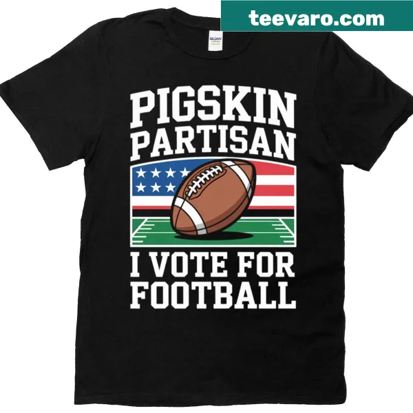 Funny sports tee with 'I Vote For Football' slogan.