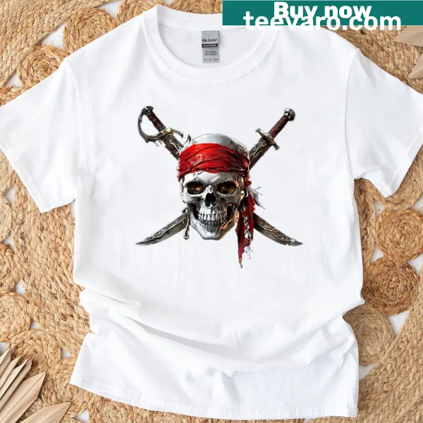 Playful pirate logo T-shirt with whimsical design