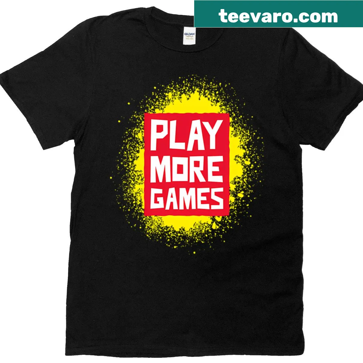 Playful t-shirt with 'Play More Games That Is An Order' text — on a men's t-shirt