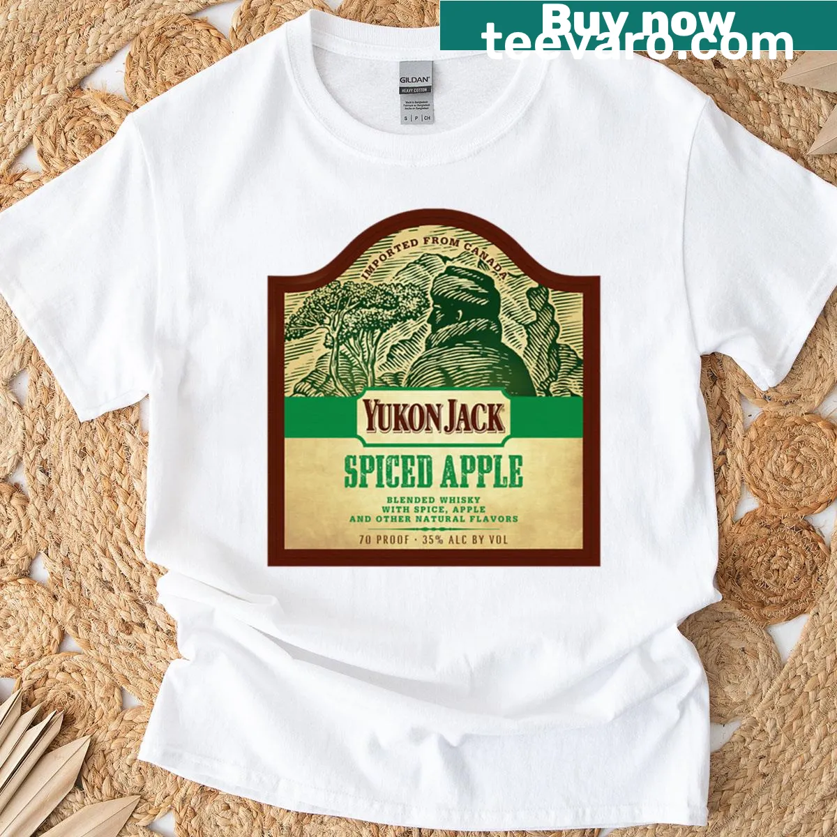 Whimsical t-shirt with playful heart design inspired by Yukon — on a men's t-shirt