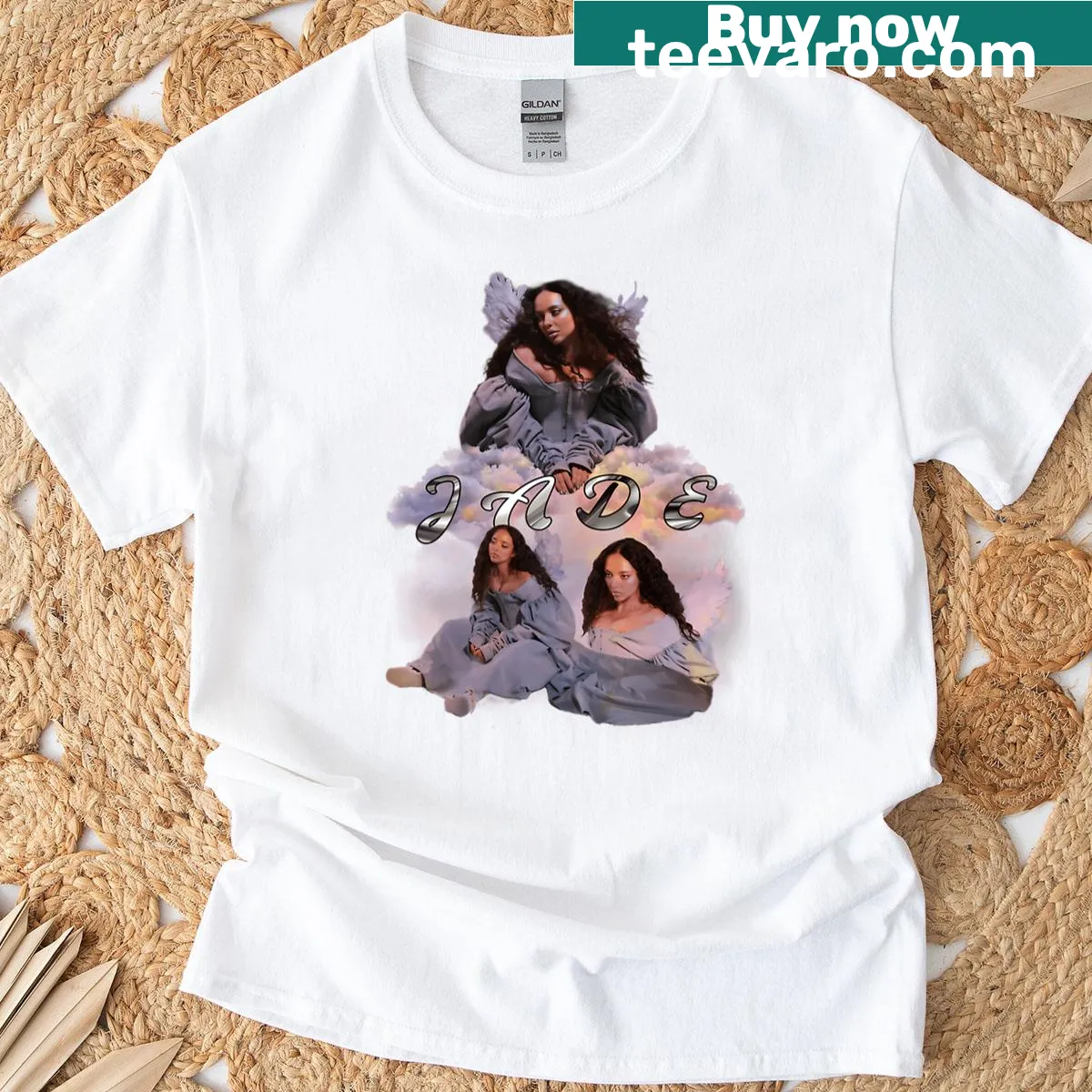 Pop-art T-shirt featuring a British singer with a grunge influence — on a men's t-shirt