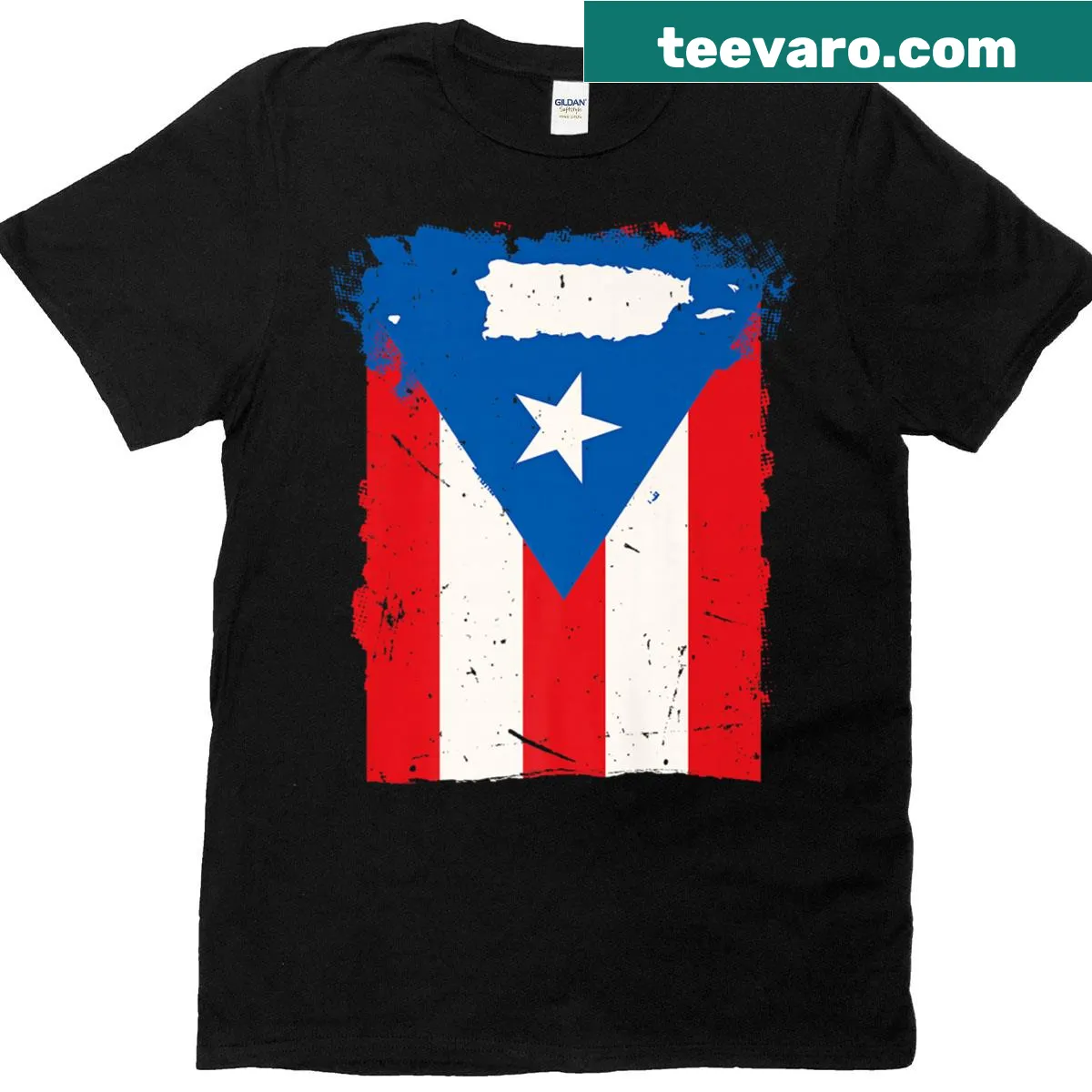 Puerto Rico flag design celebrating Hispanic Heritage Month — on a men's t-shirt