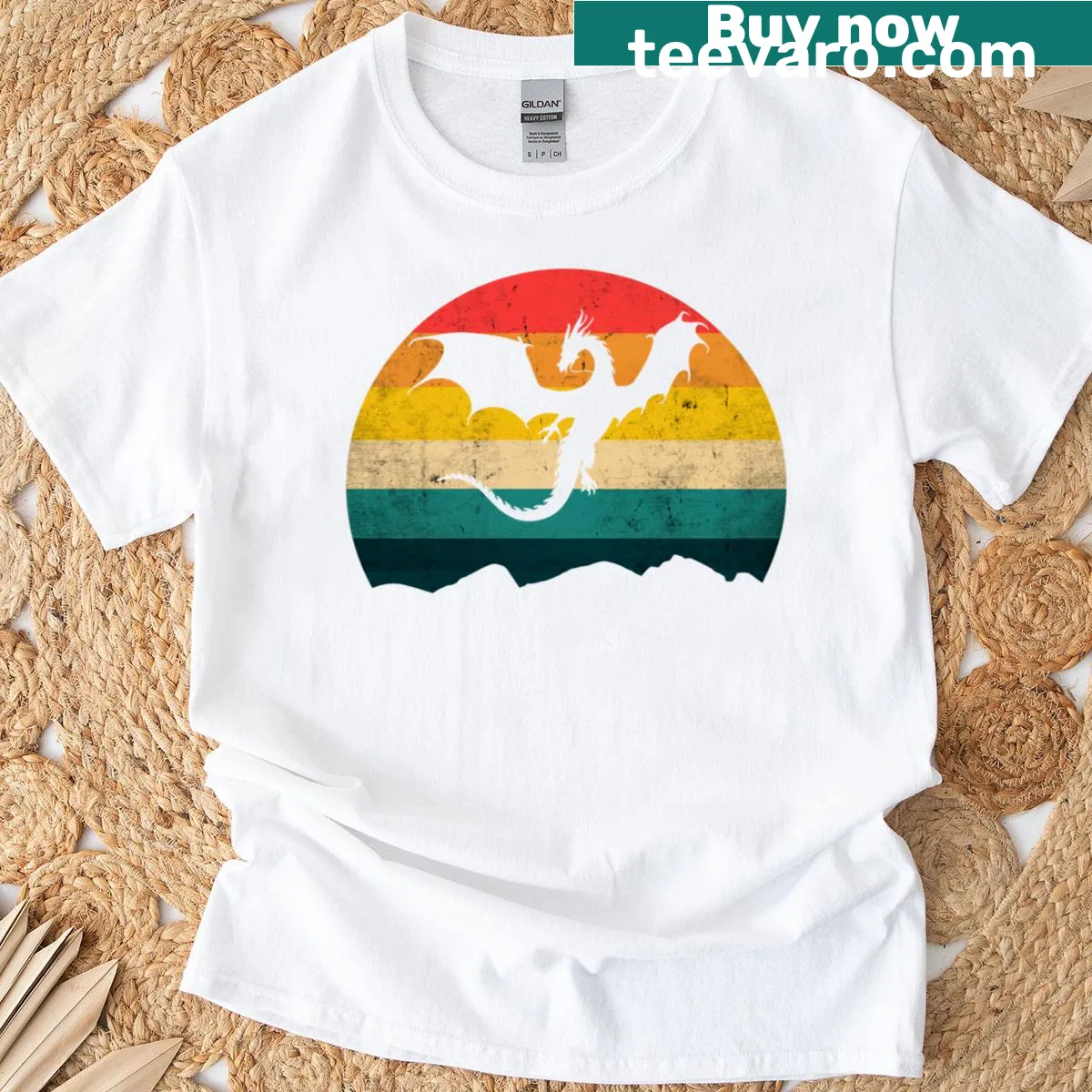 T-shirt featuring a cute cartoon dragon design for kids — on a men's t-shirt