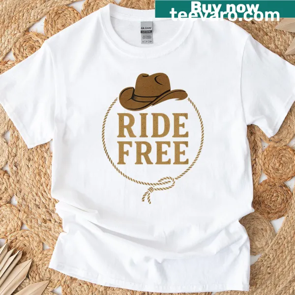 T-shirt featuring playful cowboy hat and lasso design
