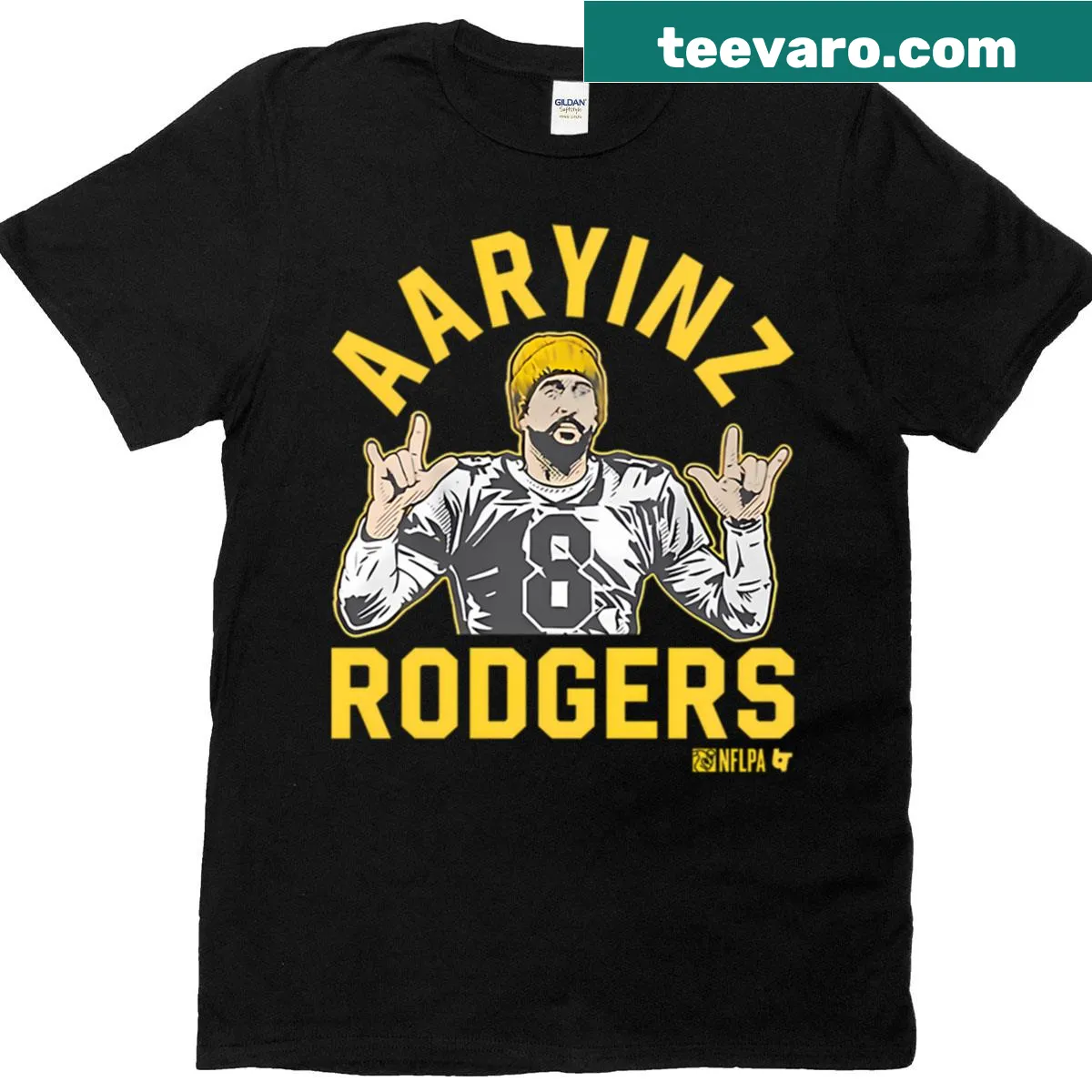 Football fan T-shirt with the text 'Rodgers Aaryinz'. — on a men's t-shirt