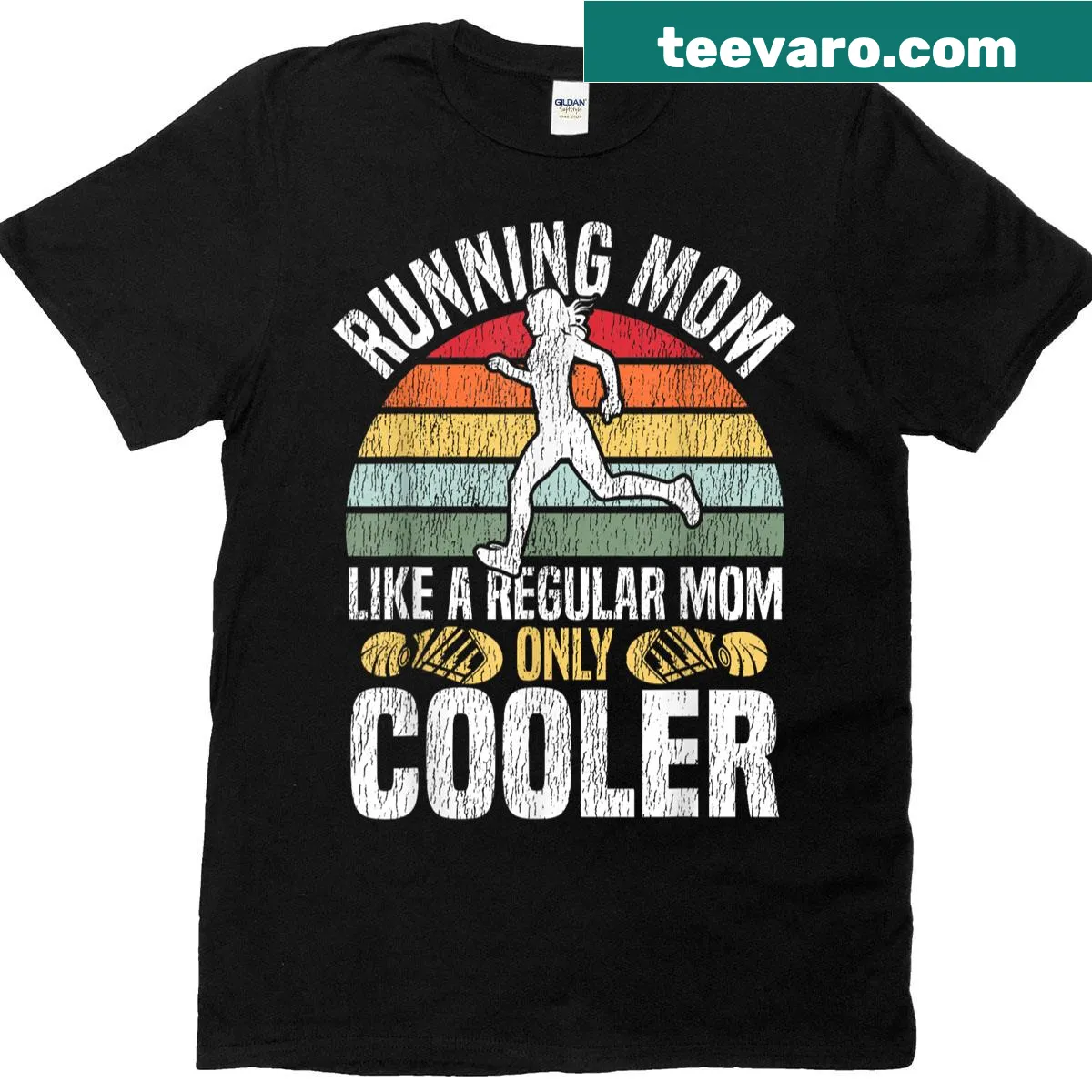 Vintage retro running T-shirt for moms celebrating half marathons — on a men's t-shirt