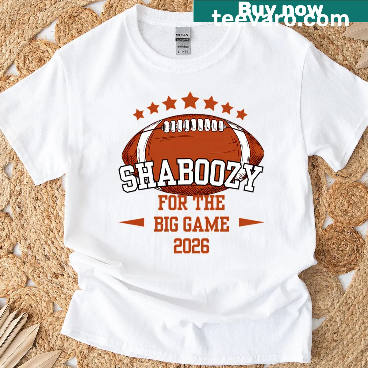 T-shirt with funny 'Shaboozy For The Big Game' text — on a men's t-shirt