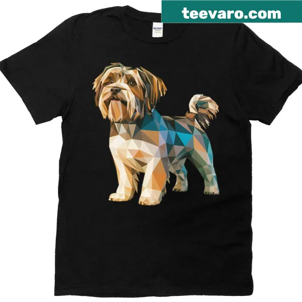 Cool low poly logo T-shirt featuring a Shih Tzu