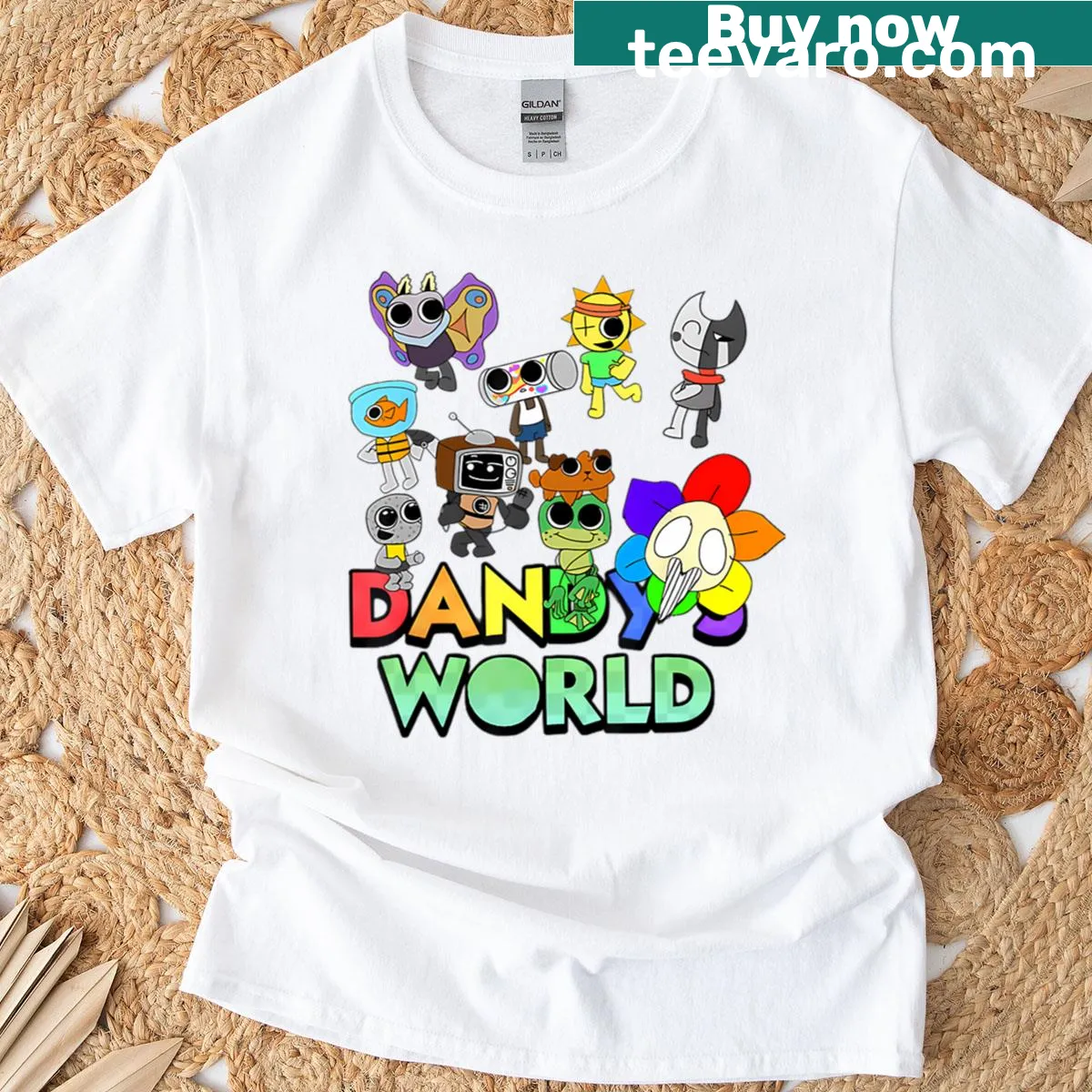 Cute cartoon movie t-shirt for kids featuring playful characters — on a men's t-shirt