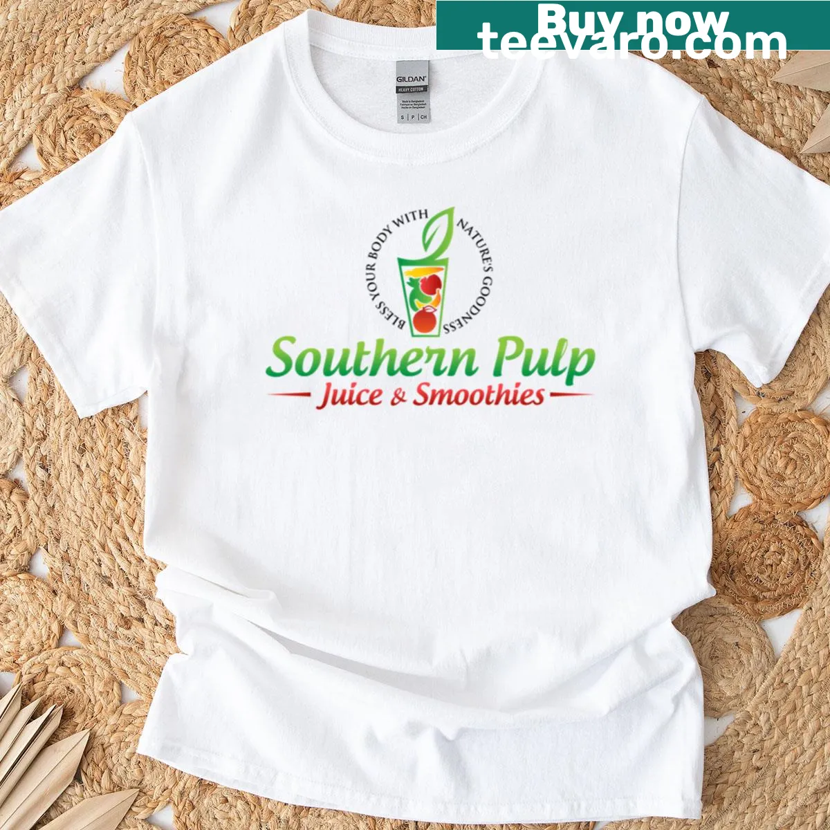 Southern Pulp logo on a stylish t-shirt — on a men's t-shirt