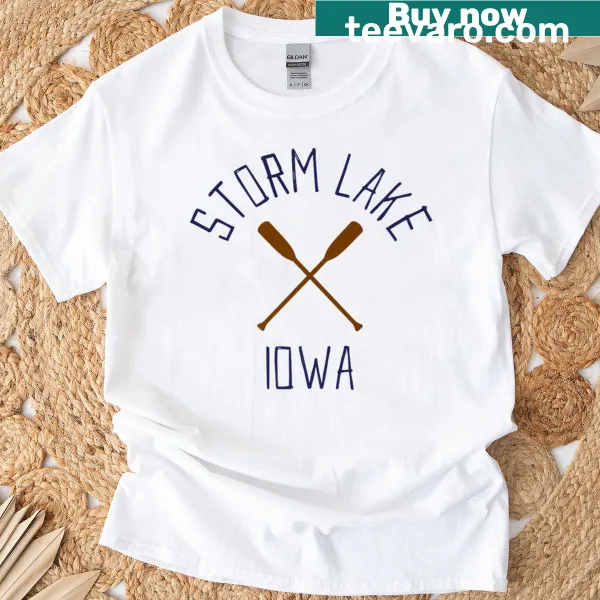 Vintage outdoor-themed Storm Lake Iowa t-shirt