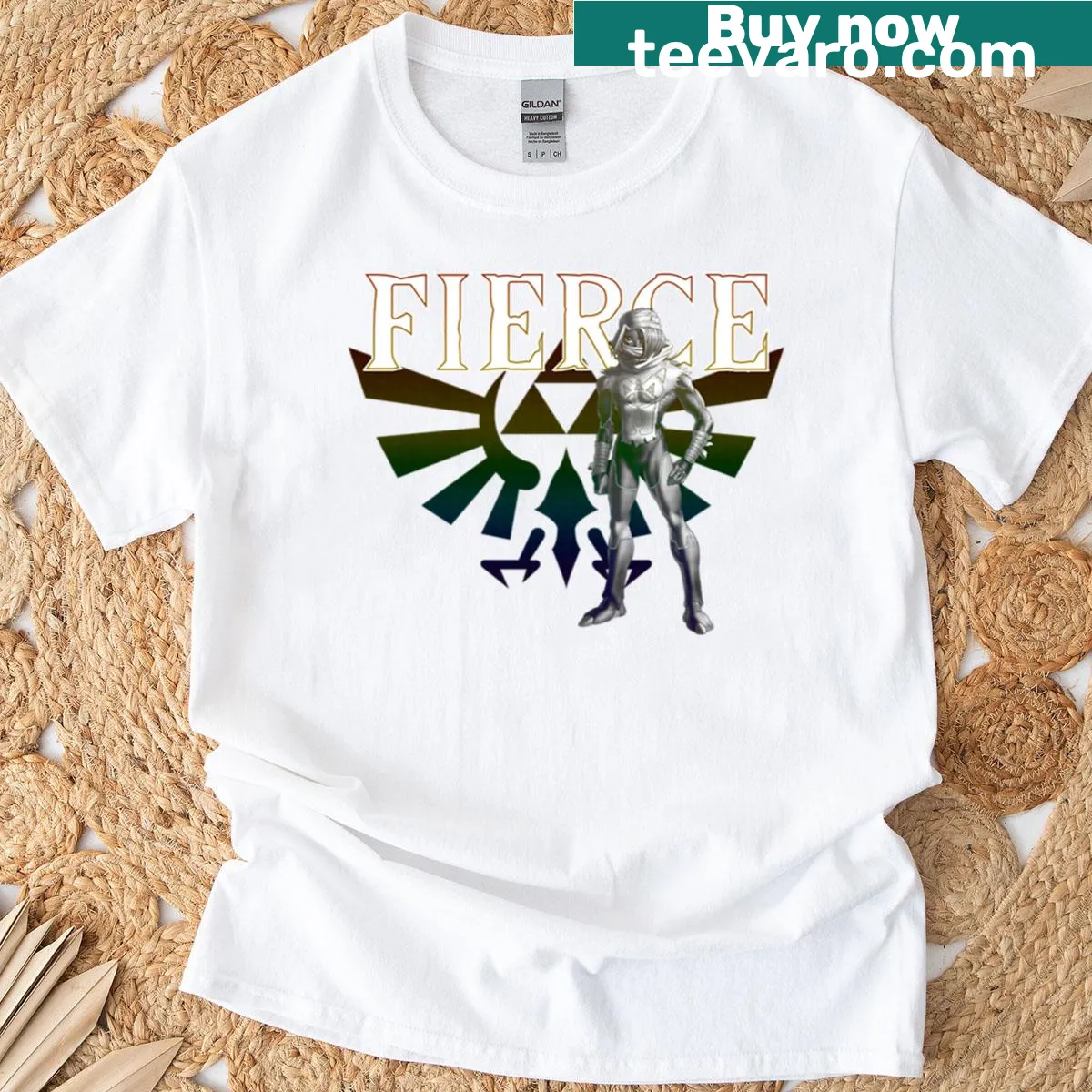 Illustration of Sheik and Triforce from The Legend of Zelda on T-shirt. — on a men's t-shirt