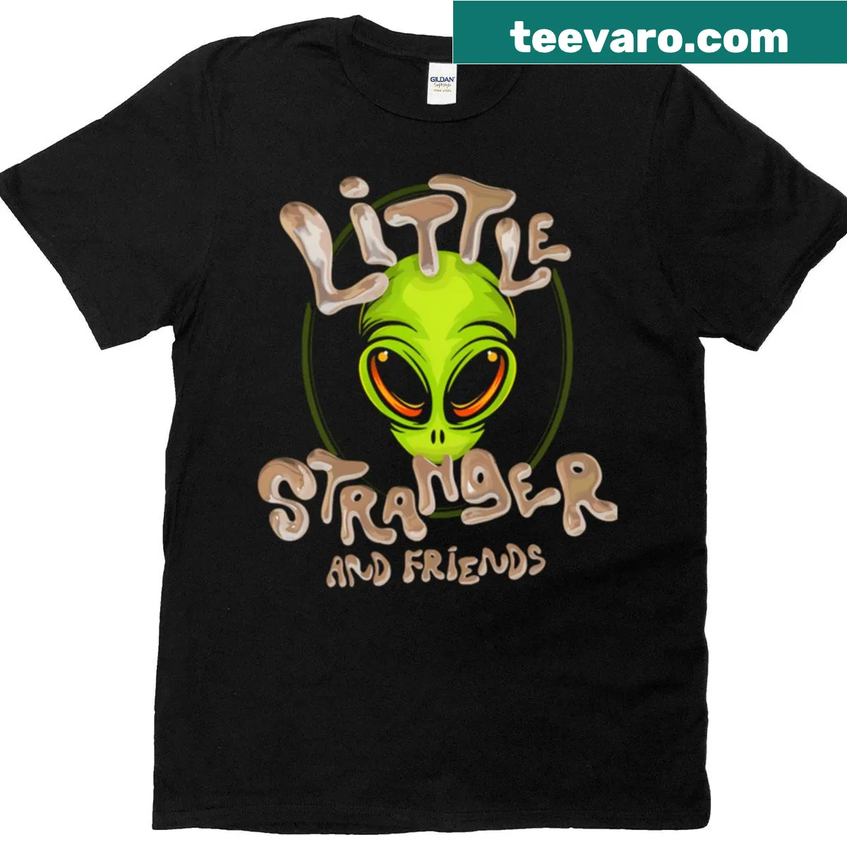 Oversized t-shirt featuring the new logo for Little Stranger and Friends — on a men's t-shirt