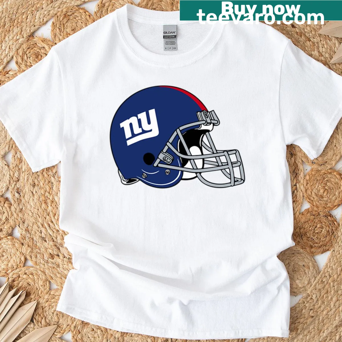Whimsical illustration of giants and strawberries on a T-shirt — on a men's t-shirt