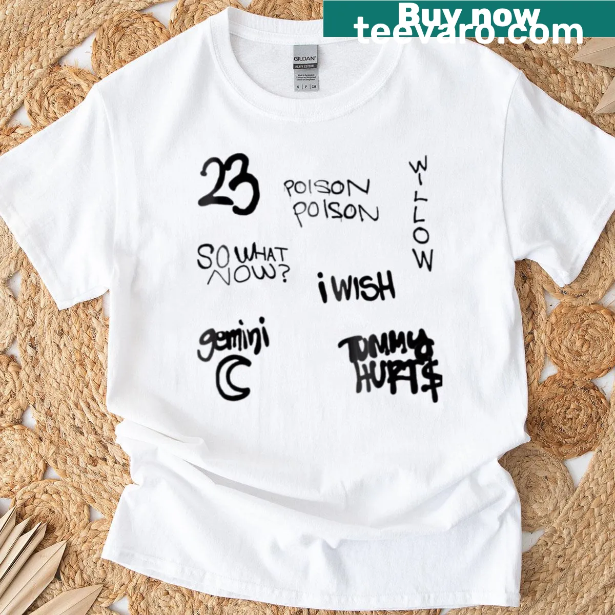 T-shirt with vintage logo of a singer and actress — on a men's t-shirt