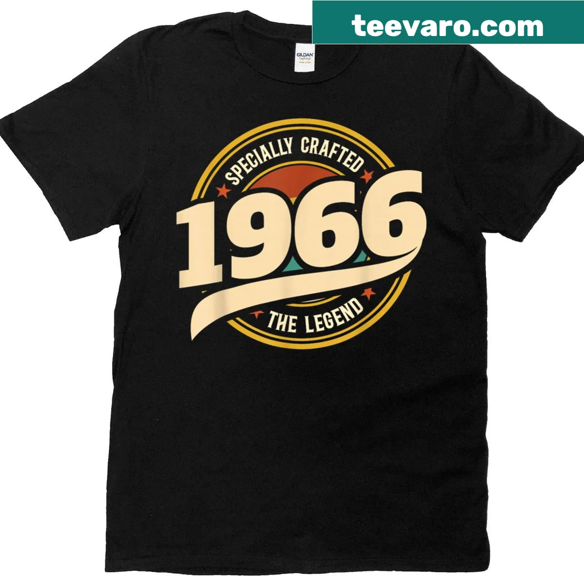 60th birthday shirt for men born in 1966 with vintage design — on a men's t-shirt