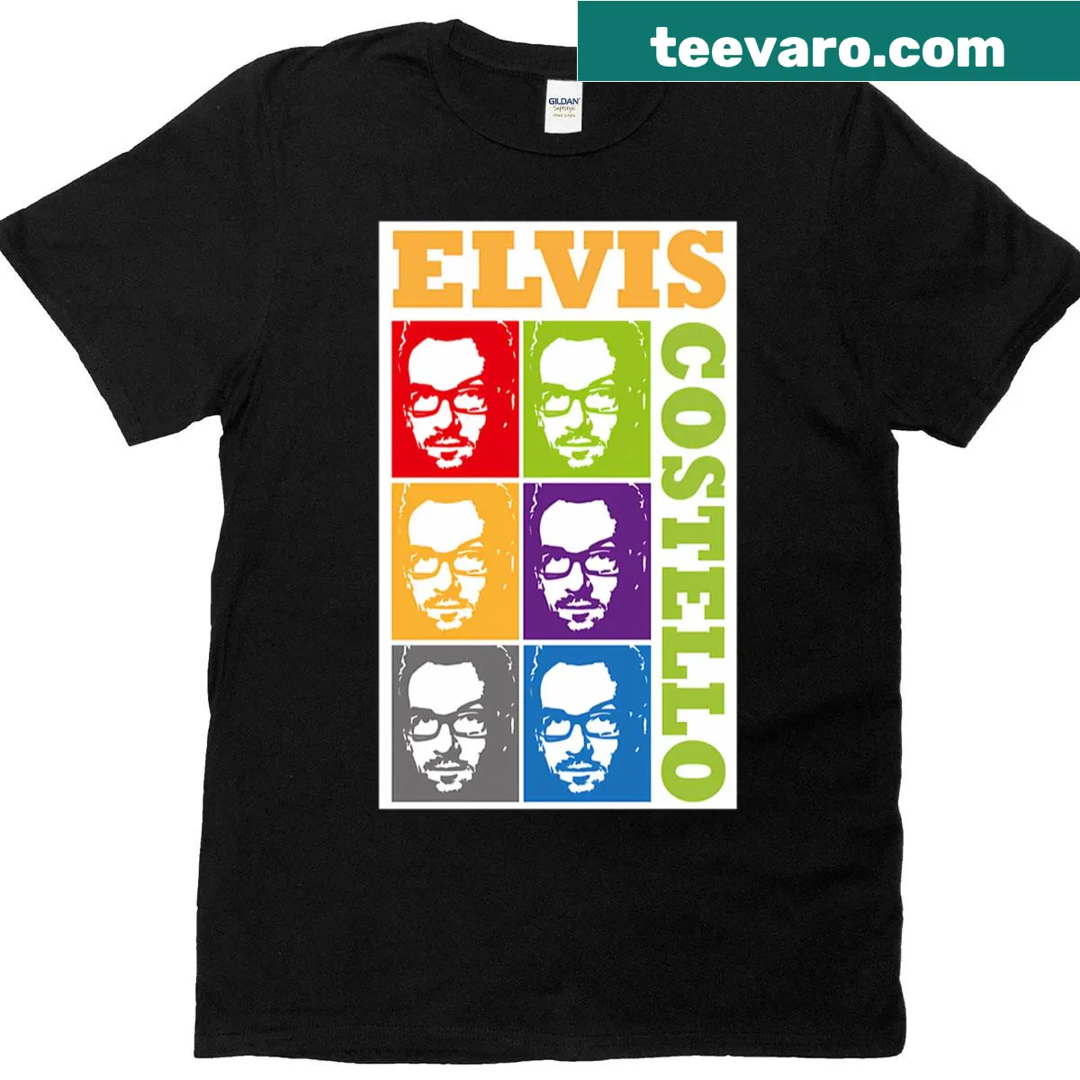 Retro-style T-shirt featuring 90s music singer and album logos — on a men's t-shirt