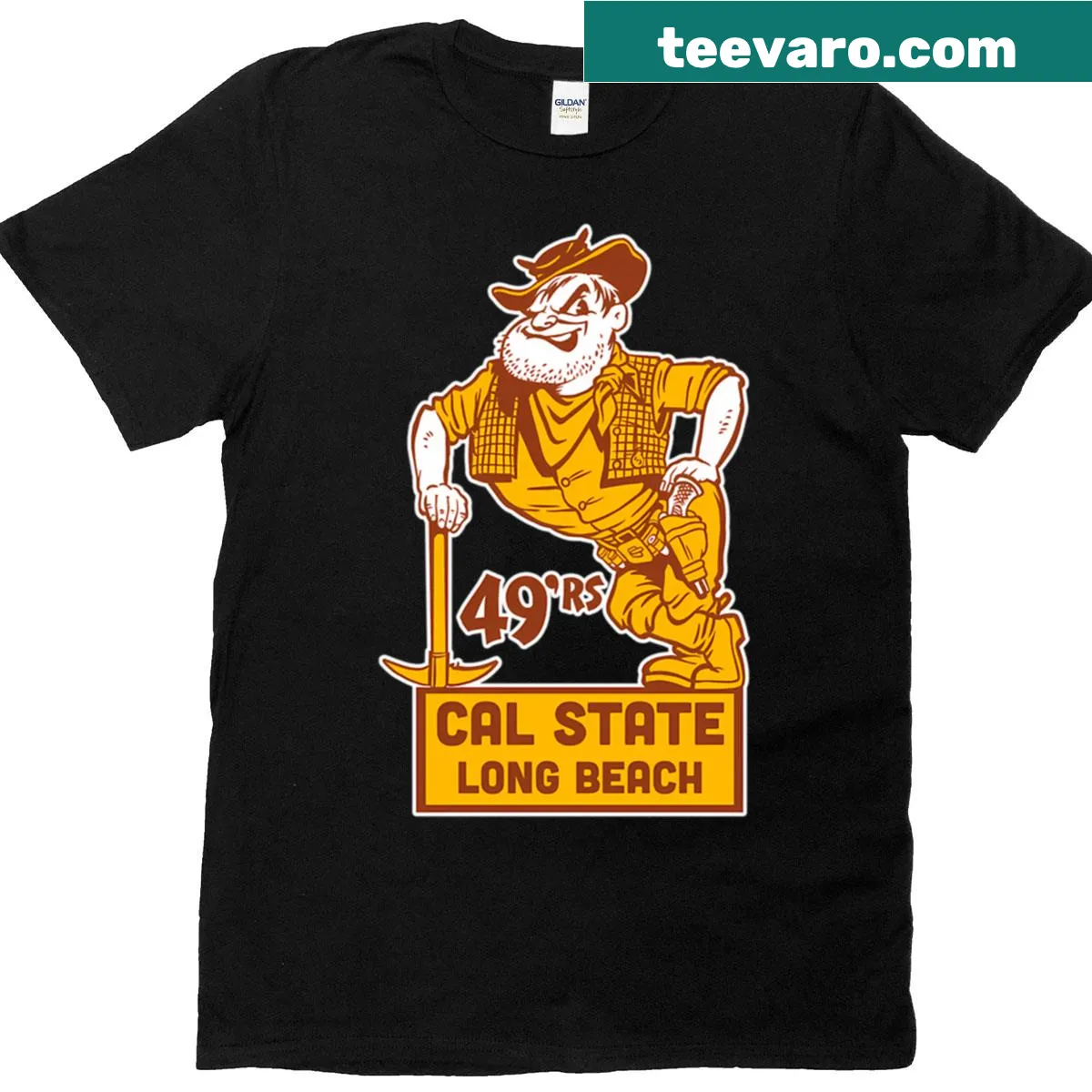 Vintage Long Beach 49rs mascot t-shirt — on a men's t-shirt