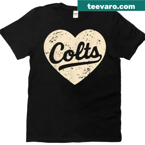 Vintage Colts heart graphic T-shirt for fans of all ages