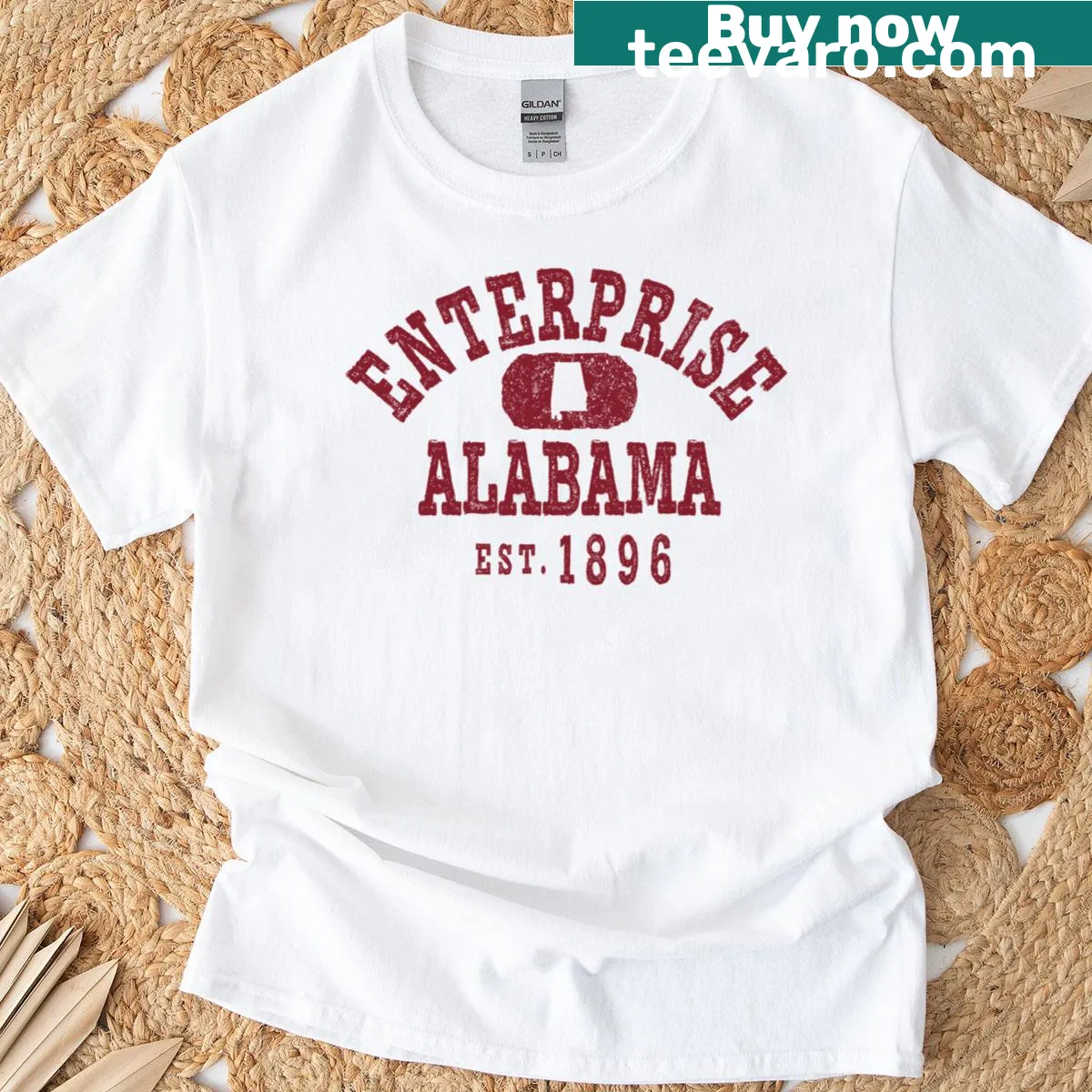 Retro t-shirt representing Enterprise, Alabama — on a men's t-shirt