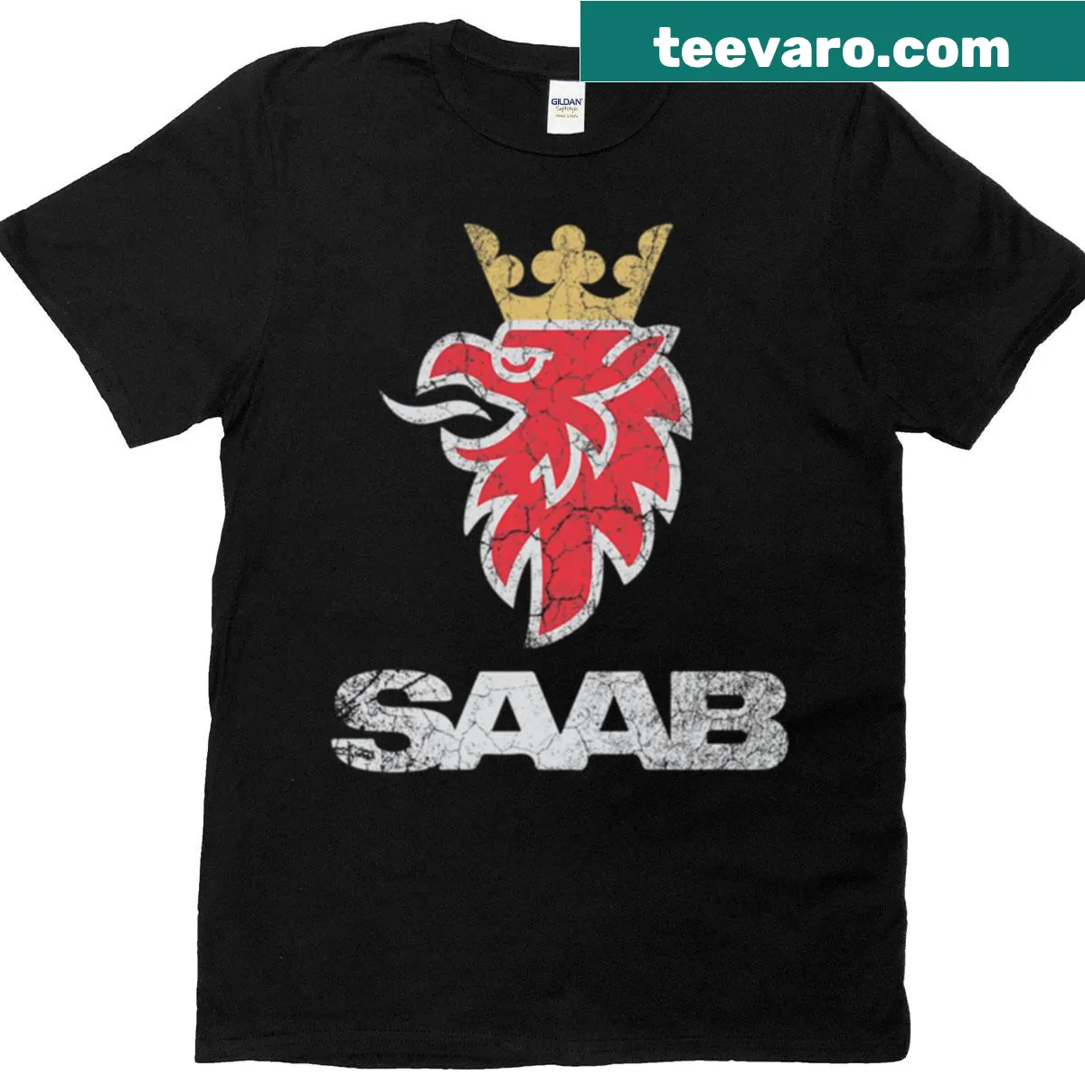 Vintage grunge-style t-shirt featuring a European car graphic — on a men's t-shirt