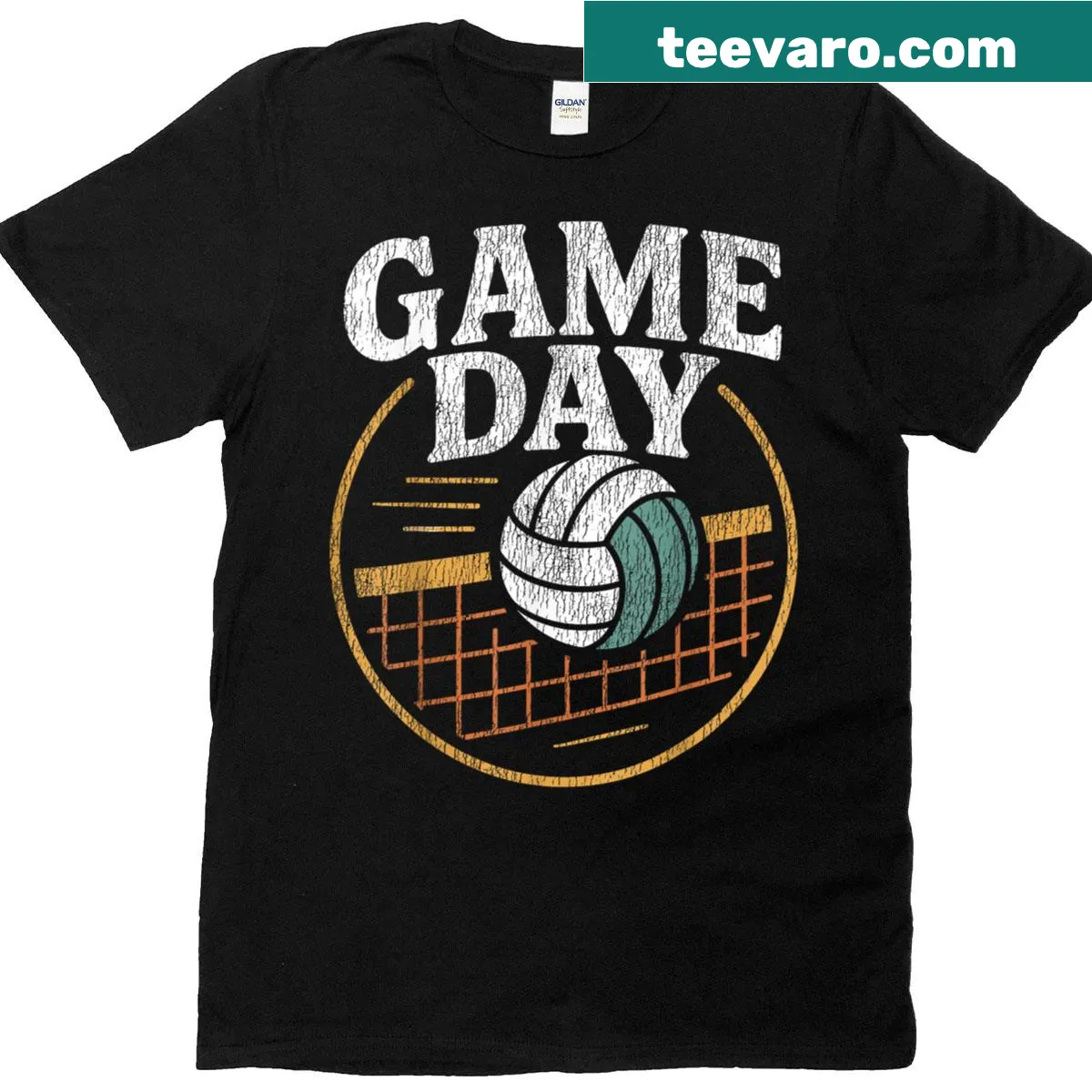Vintage volleyball game day t-shirt for players and fans — on a men's t-shirt
