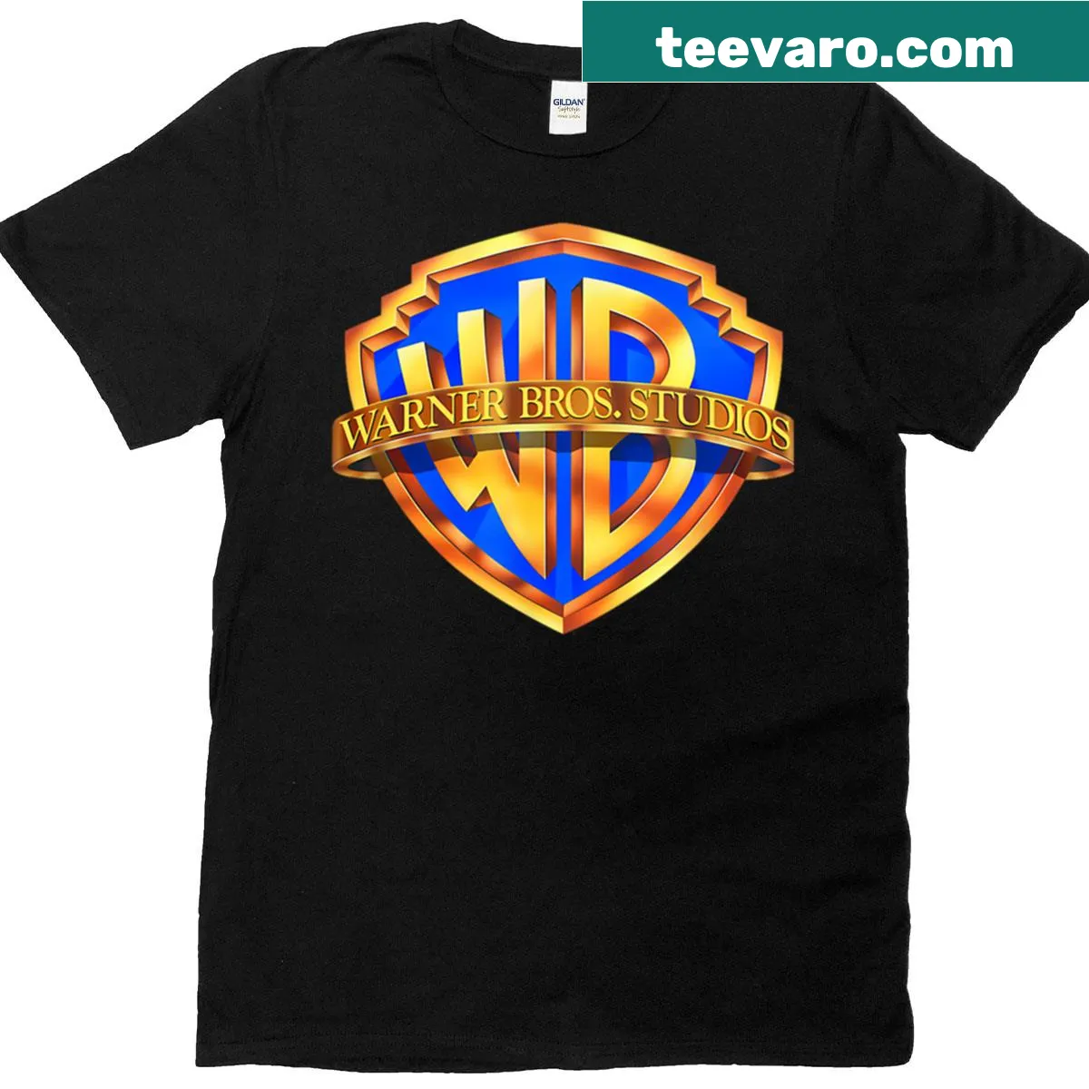 Vintage t-shirt with the Warner Bros logo design — on a men's t-shirt