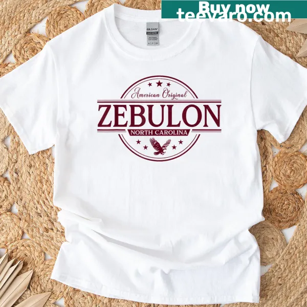 Vintage-style T-shirt featuring Zebulon North Carolina label
