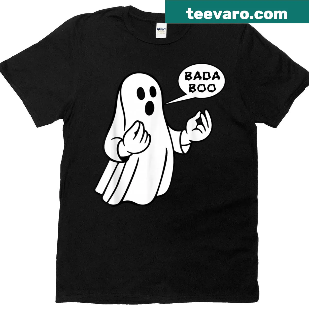 Funny Halloween t-shirt featuring an Italian ghost design — on a men's t-shirt